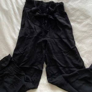 Hollister black high-waisted wide leg trousers